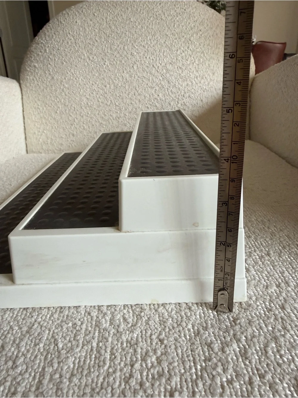 White 3-Tier Display Stand with Black Non-Slip Pads